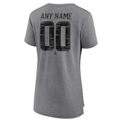Vegas Golden Knights Women's Heritage Custom Tri-Blend T-Shirt Gray