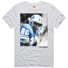 Barry Sanders Detroit Lions Homage Unisex Pay Homage Tri-Blend T-Shirt - Ash discount