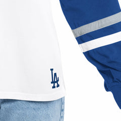 Los Angeles Dodgers G-III 4Her by Carl Banks Women's Key Player Oversized Hooded Long Sleeve T-Shirt - White/Royal