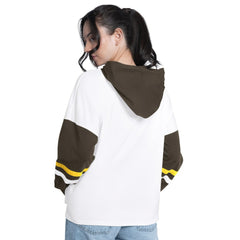 San Diego Padres G-III 4Her by Carl Banks Women's Key Player Oversized Hooded Long Sleeve T-Shirt - White/Brown