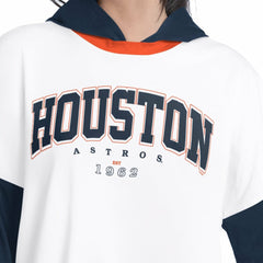 Houston Astros G-III 4Her by Carl Banks Women's Key Player Oversized Hooded Long Sleeve T-Shirt - White/Navy