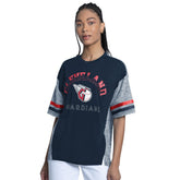 Cleveland Guardians G-III 4Her by Carl Banks Women's Off-Season Oversized Top - Navy