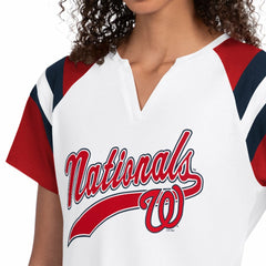Washington Nationals Starter Women's Game On Notch Neck T-Shirt - White