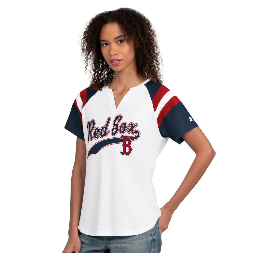 Boston Red Sox Starter Women's Game On Notch Neck T-Shirt - White