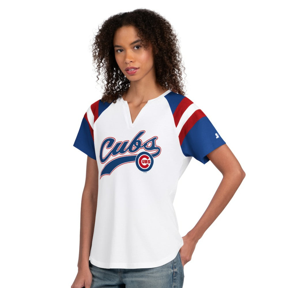 Chicago Cubs Starter Women's Game On Notch Neck T-Shirt - White