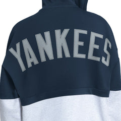 New York Yankees Starter Women's Wishbone Full-Zip Hoodie - Navy/Heather Gray