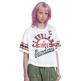Cleveland Guardians Starter Women's Cropped Hurry Up Offense T-Shirt - White