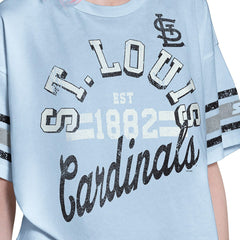 St. Louis Cardinals Starter Women's Cropped Hurry Up Offense T-Shirt - Light Blue