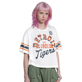 Detroit Tigers Starter Women's Cropped Hurry Up Offense T-Shirt - White