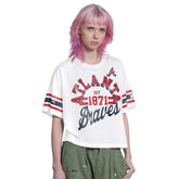 Atlanta Braves Starter Women's Cropped Hurry Up Offense T-Shirt - White