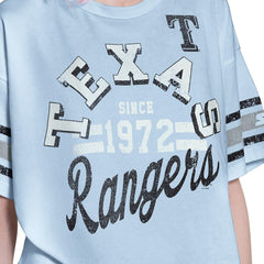 Texas Rangers Starter Women's Cropped Hurry Up Offense T-Shirt - Light Blue