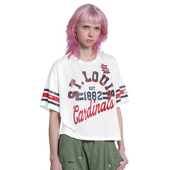 St. Louis Cardinals Starter Women's Cropped Hurry Up Offense T-Shirt - White