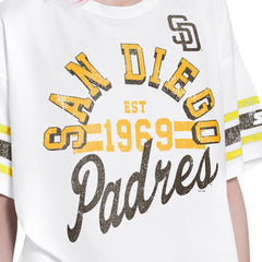 San Diego Padres Starter Women's Cropped Hurry Up Offense T-Shirt - White