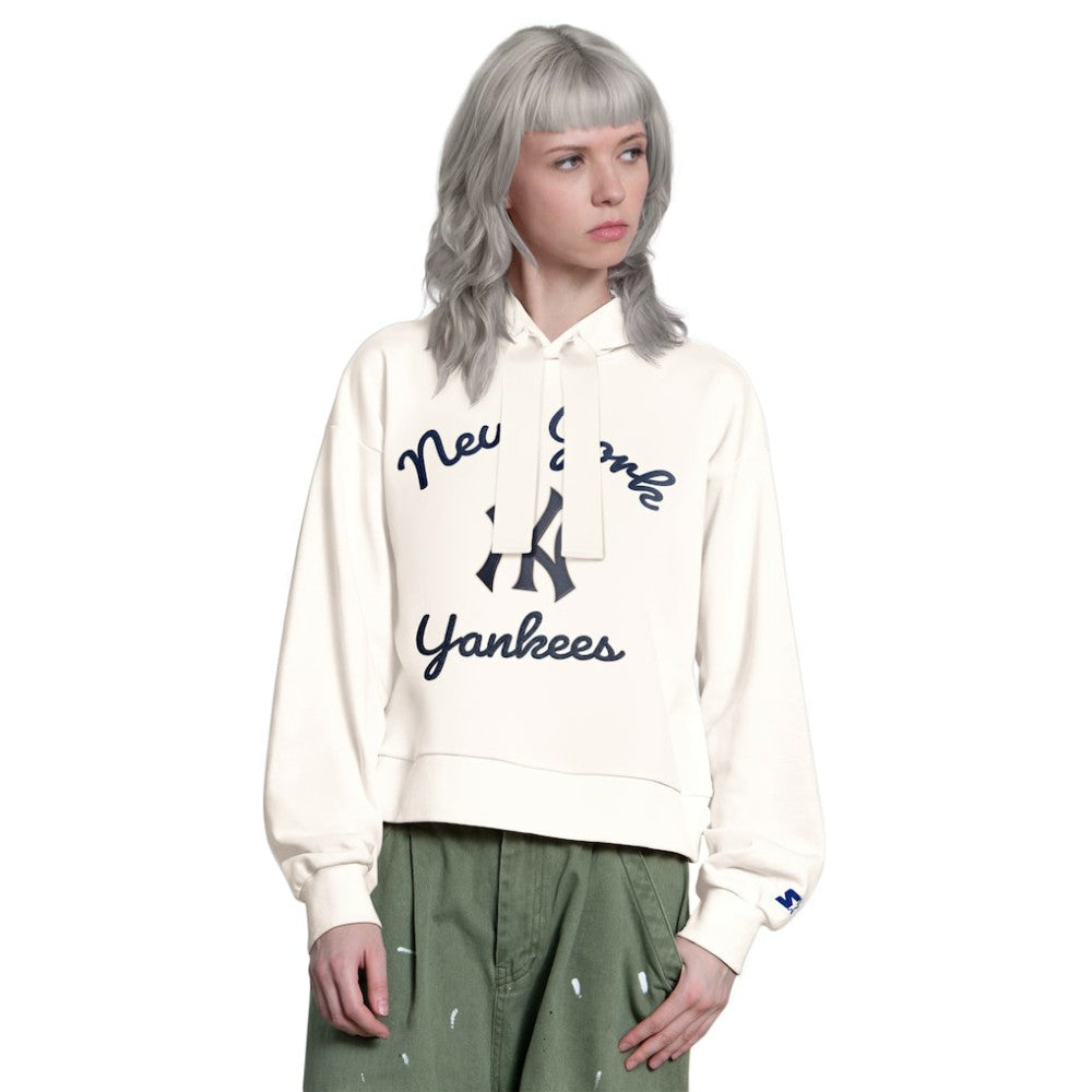 New York Yankees Starter Women's Baseline Hoodie Sweatshirt - Cream