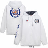 Detroit Tigers Big & Tall Full-Snap Hooded Jacket - White | Mitchell & Ness