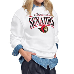 Ottawa Senators Starter Women's Arch Stripe Fleece Sweatshirt White