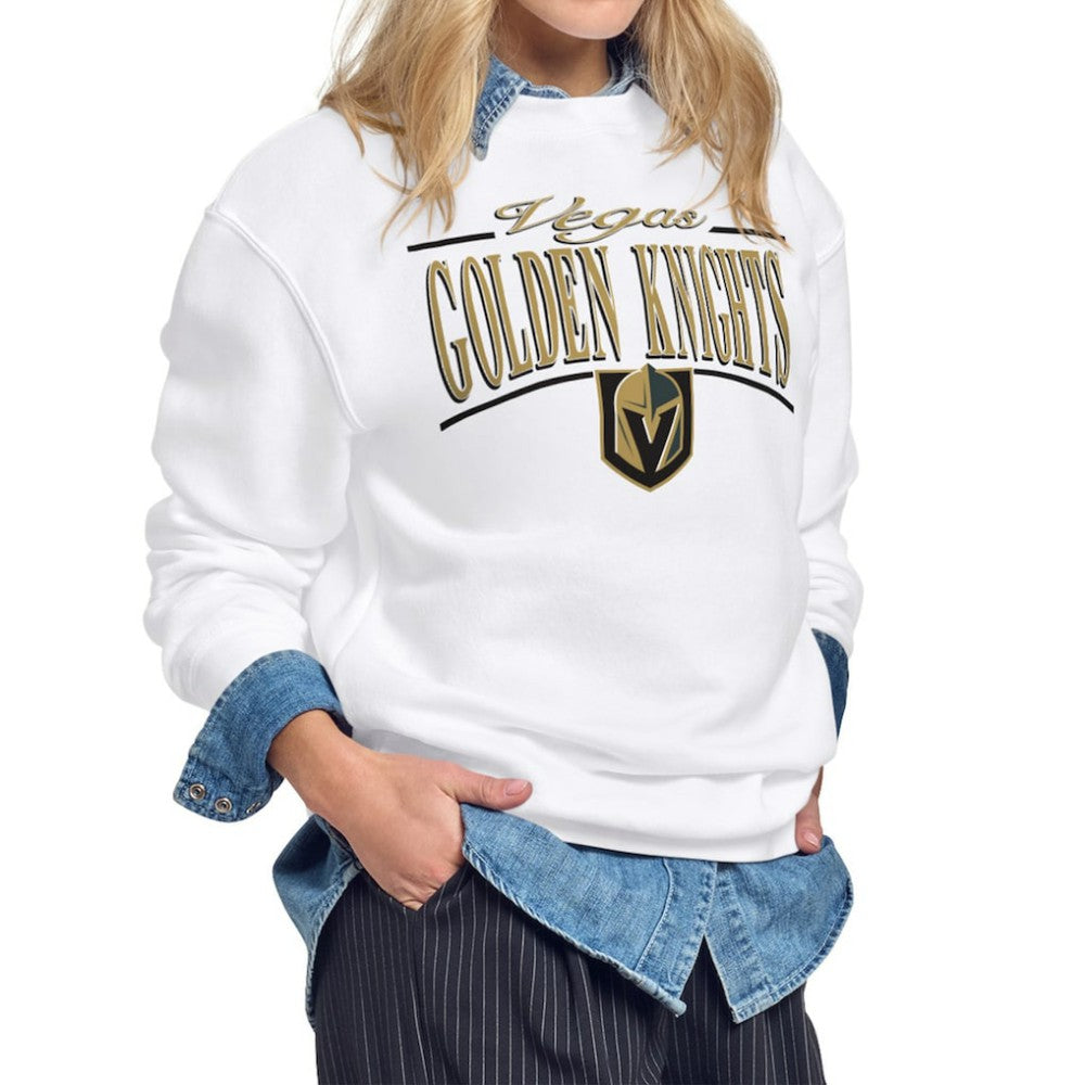 Vegas Golden Knights Starter Women's Arch Stripe Fleece Sweatshirt White