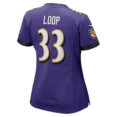 Tyler Loop Baltimore Ravens Women's Team Game Jersey - Purple | Nike for sale