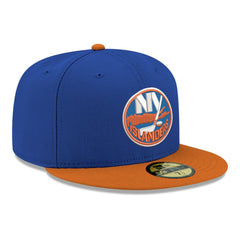 New York Islanders New Era Core Logo Two-Tone 59FIFTY Fitted Hat Blue