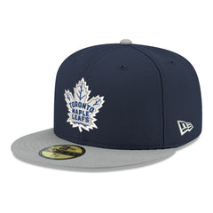 Toronto Maple Leafs New Era Core Logo Two-Tone 59FIFTY Fitted Hat Navy
