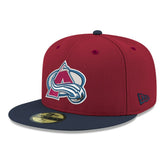 Colorado Avalanche New Era Core Logo Two-Tone 59FIFTY Fitted Hat Burgundy