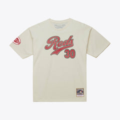 Ken Griffey Jr. Cincinnati Reds Cooperstown Collection Throwback Name & Number T-Shirt - Cream | Mitchell & Ness