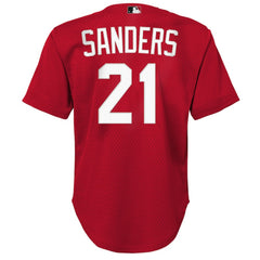 Deion Sanders Cincinnati Reds Youth Cooperstown Mesh Batting Practice Jersey - Red | Mitchell & Ness