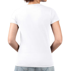 Los Angeles Angels G-III 4Her by Carl Banks Women's Metallic Drop Lightweight V-Neck T-Shirt - White