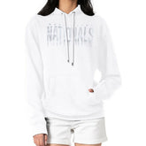 Washington Nationals G-III 4Her by Carl Banks Women's Metallic Drop Fleece Hoodie - White