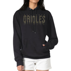 Baltimore Orioles G-III 4Her by Carl Banks Women's Metallic Drop Fleece Hoodie - Black