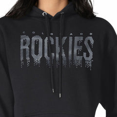 Colorado Rockies G-III 4Her by Carl Banks Women's Metallic Drop Fleece Hoodie - Black