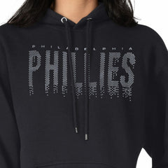 Philadelphia Phillies G-III 4Her by Carl Banks Women's Metallic Drop Fleece Hoodie - Black