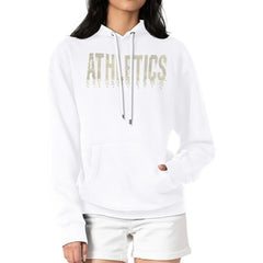 Athletics G-III 4Her by Carl Banks Women's Metallic Drop Fleece Hoodie - White