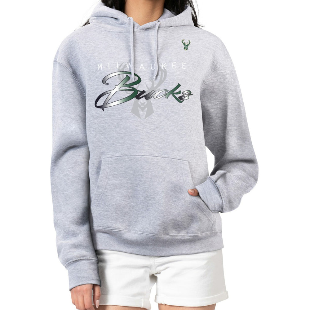 Milwaukee Bucks G-III 4Her by Carl Banks Women's Shadow Logo Tri-Blend Fleece Hoodie - Gray online