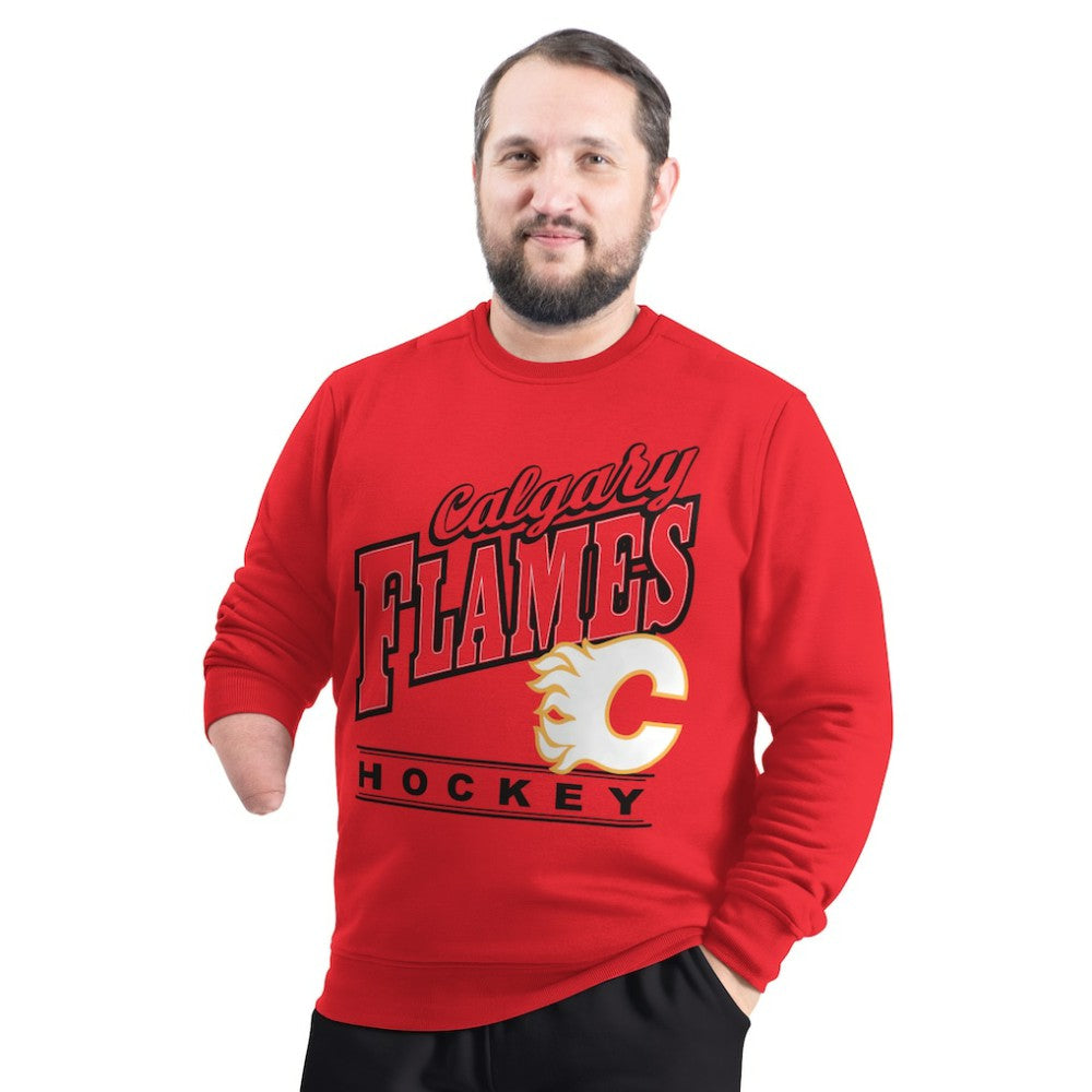 Calgary Flames G-III Sports by Carl Banks Adaptive Headliner Fleece Sweatshirt Red