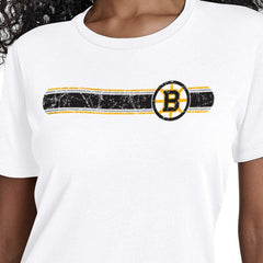 Boston Bruins Starter Women's Team Stripe T-Shirt White