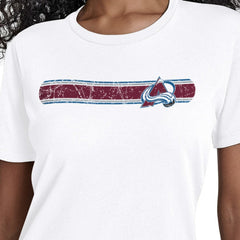 Colorado Avalanche Starter Women's Team Stripe T-Shirt White