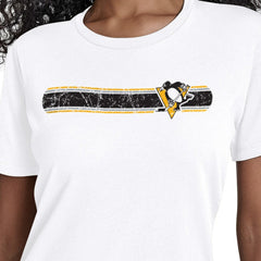 Pittsburgh Penguins Starter Women's Team Stripe T-Shirt White