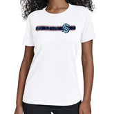 Seattle Kraken Starter Women's Team Stripe T-Shirt White
