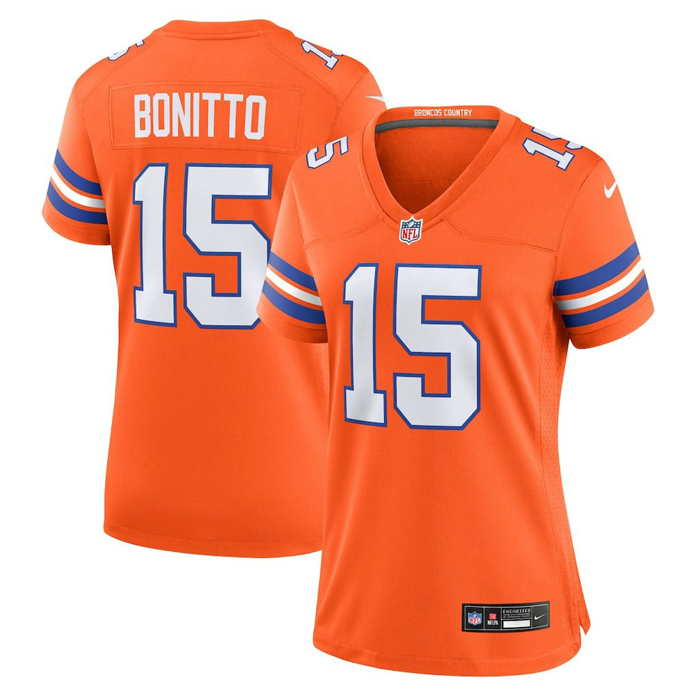 Nik Bonitto Denver Broncos Women's Alternate 2 Mile High Collection 1977 Throwback Game Jersey - Orange | Nike outlet