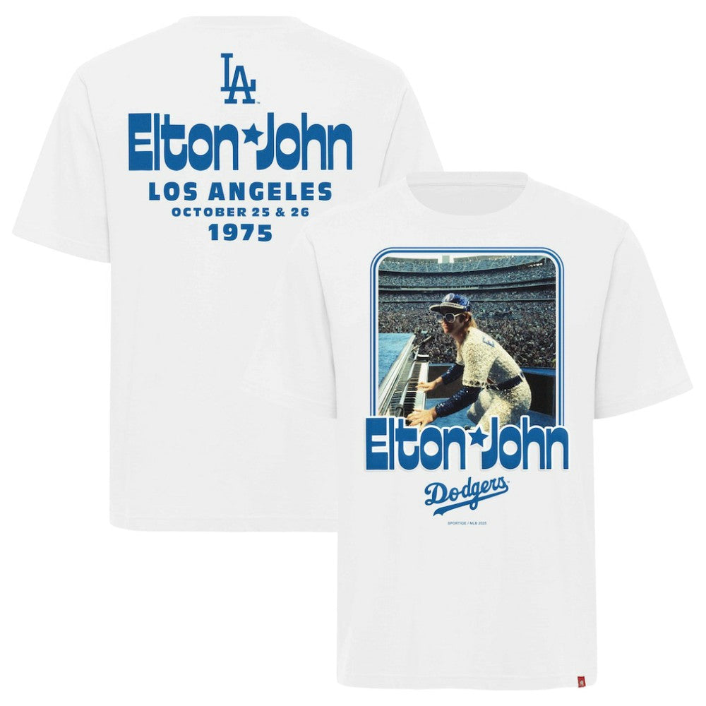 Los Angeles Dodgers x Elton John Sportiqe Unisex Duke Oversized T-Shirt - White
