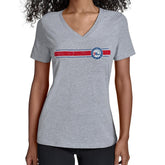 Philadelphia 76ers Starter Women's Team Stripe V-Neck T-Shirt - Gray outlet