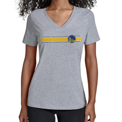 Golden State Warriors Starter Women's Team Stripe V-Neck T-Shirt sale - Gray for sale