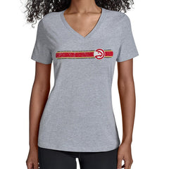 Atlanta Hawks Starter Women's Team Stripe V-Neck T-Shirt - Gray for sale