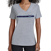 Charlotte Hornets Starter Women's Team Stripe V-Neck T-Shirt - Gray for sale