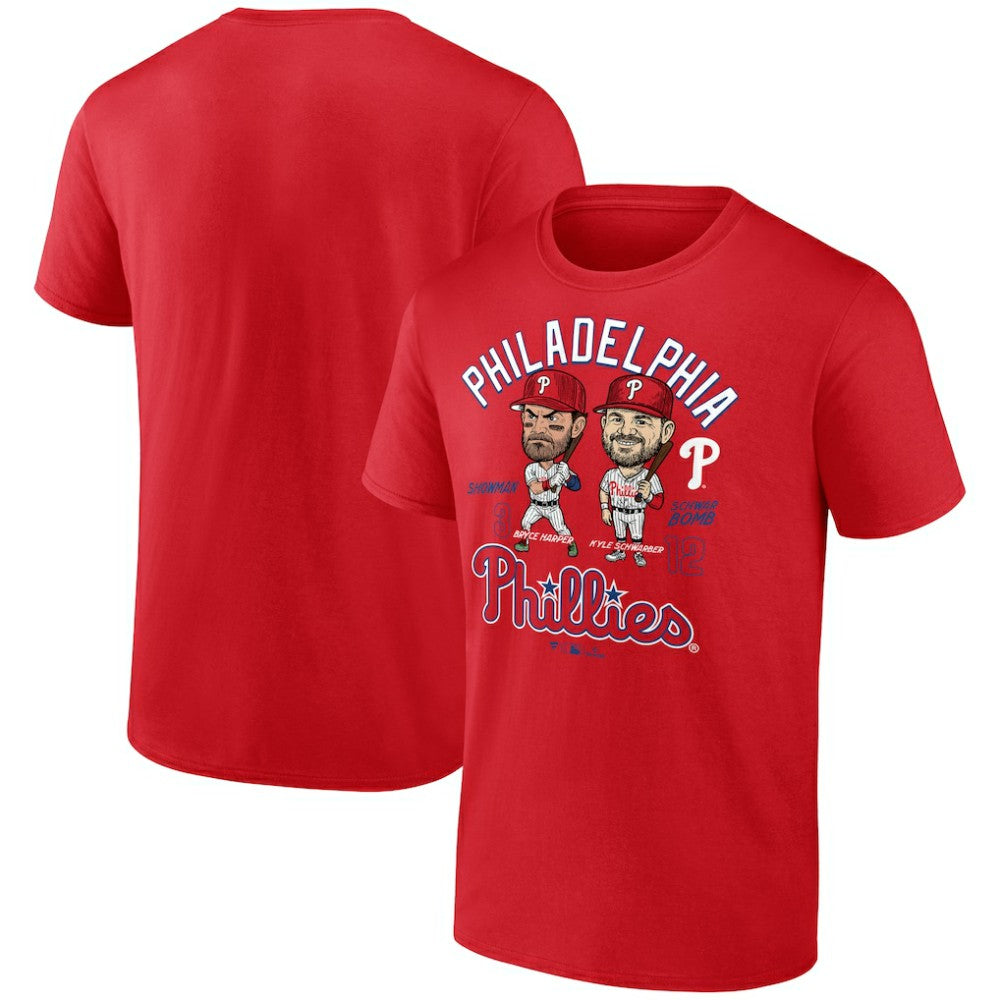 Bryce Harper & Kyle Schwarber Philadelphia Phillies Player Duo T-Shirt - Red