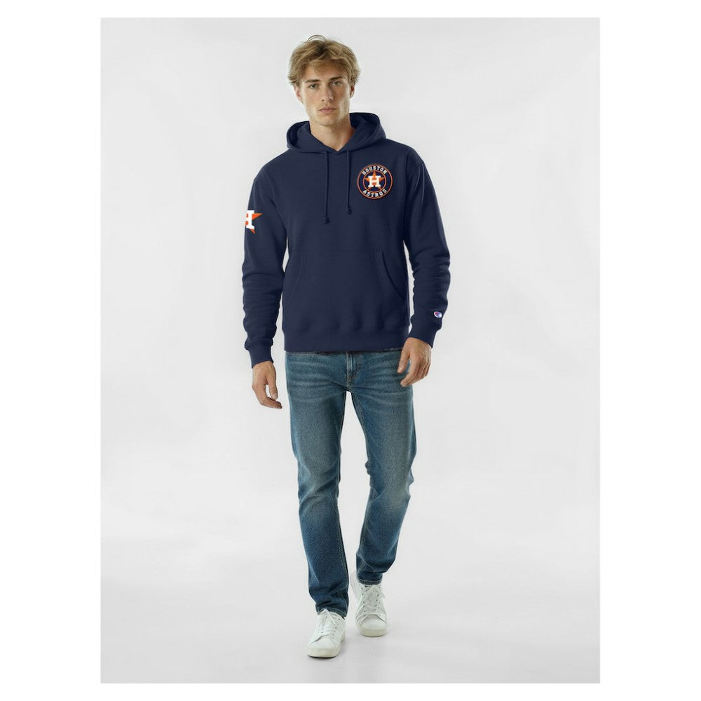 Houston Astros Champion Reverse Weave Chenille Hoodie - Navy