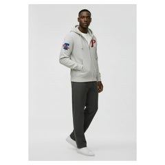 Philadelphia Phillies Champion Reverse Weave Chenille Full-Zip Hoodie - Gray