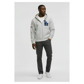 Los Angeles Dodgers Champion Reverse Weave Chenille Full-Zip Hoodie - Gray