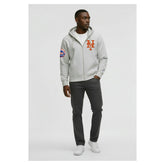 New York Mets Champion Reverse Weave Chenille Full-Zip Hoodie - Gray